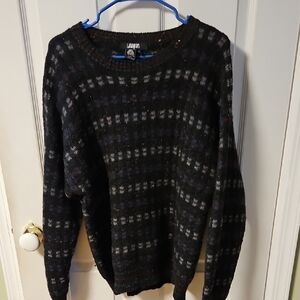 Men's Black and Gray Sweater